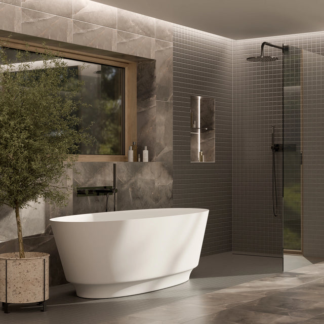 Keramikmosaik auf Netz für Bad oder Küche 30 cm x 30 cm - Dark sky