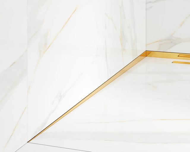 LSL Duschprofil linke Wand aus glänzendem Edelstahl in Gold