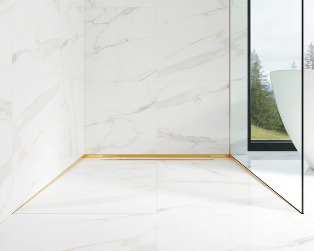 LSL Duschprofil linke Wand aus glänzendem Edelstahl in Gold