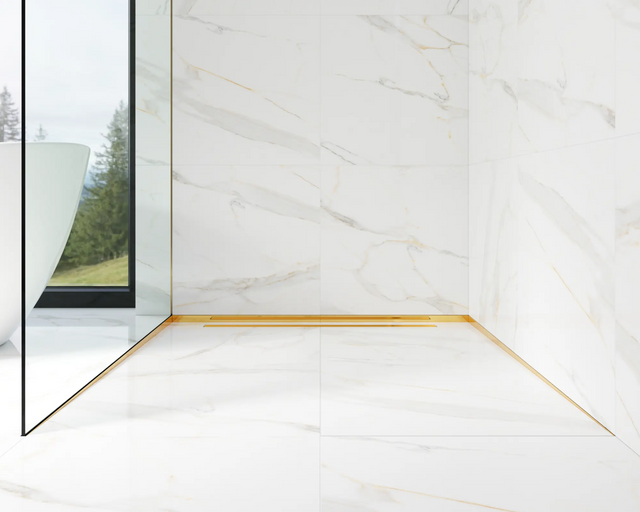 Shiny Gold Stainless Steel LSP Shower Profile for Right Wall