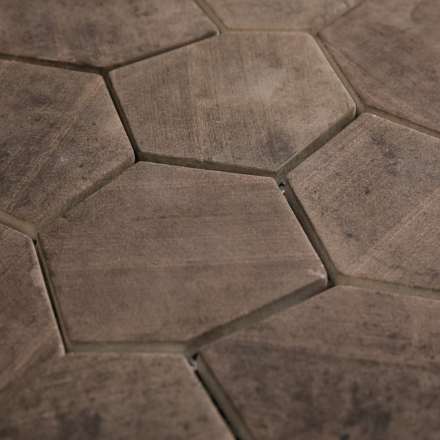 Mosaico de vidrio prensado en malla para baño y cocina 41 cm x 26 cm - Hexa dark mat