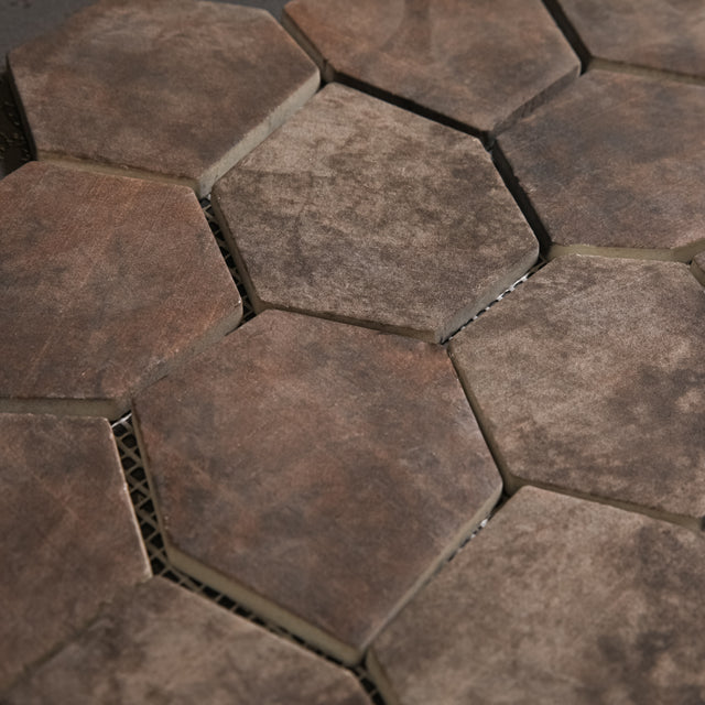 Mosaico de vidrio prensado en malla para baño y cocina 41 cm x 26 cm - Hexa air slat