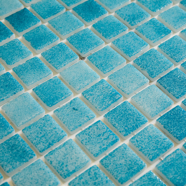 Mosaico in vetro pressato per piscine, bagni e saune 32.5 cm x 51.5 cm - Deep ocean