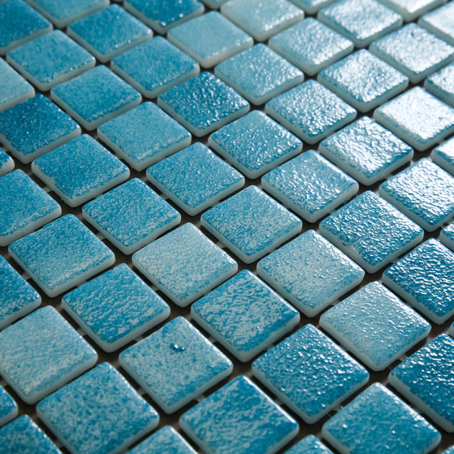 Mosaico in vetro pressato per piscine, bagni e saune 32.5 cm x 51.5 cm - Deep ocean