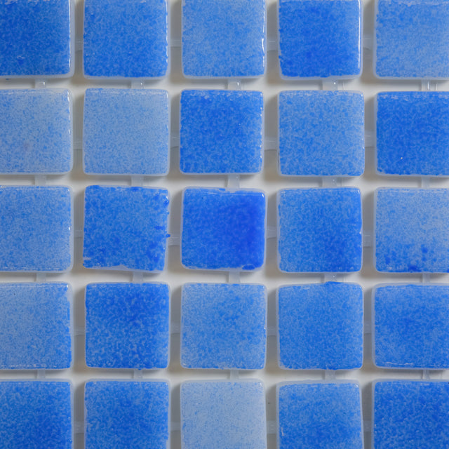 Mosaico in vetro pressato per piscine, bagni e saune 32.5 cm x 51.5 cm - Marine Blue