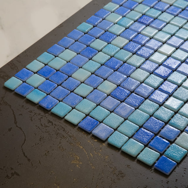 Mosaico in vetro pressato per piscine, bagni e saune 32.5 cm x 51.5 cm - Bright Aqua
