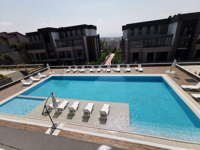 Mosaico in vetro pressato per piscine, bagni e saune 32.5 cm x 51.5 cm - Caribbean pool glossy