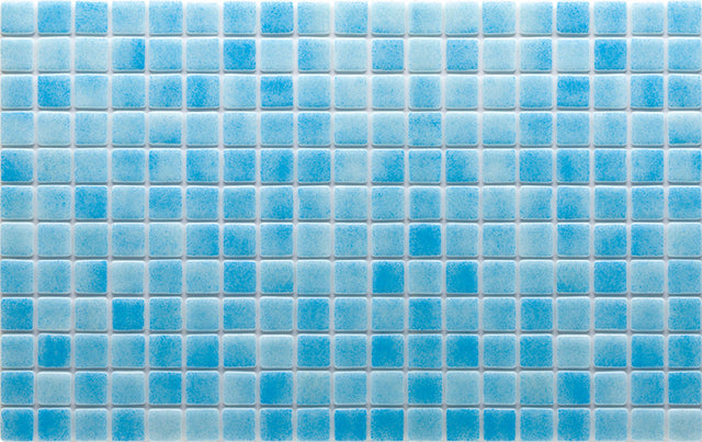 Pressed glass mosaic on mesh for pool 32.5 cm x 51.5 cm - Caribbean pool glossy