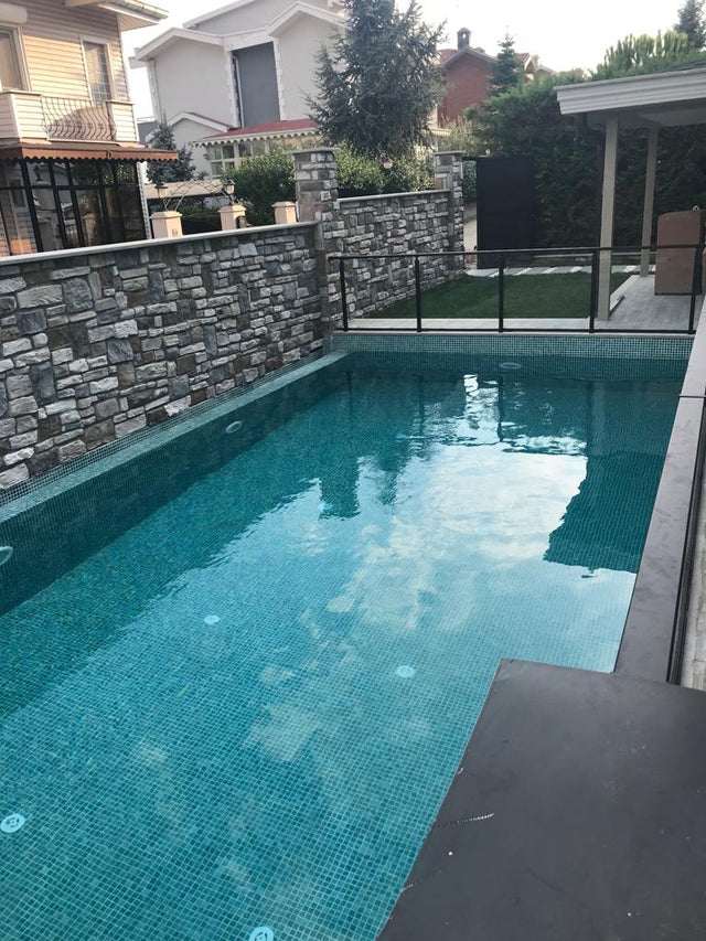 Mosaïque en verre pressé sur filet pour piscine 32,5 cm x 51,5 cm - Bahamas pool mat