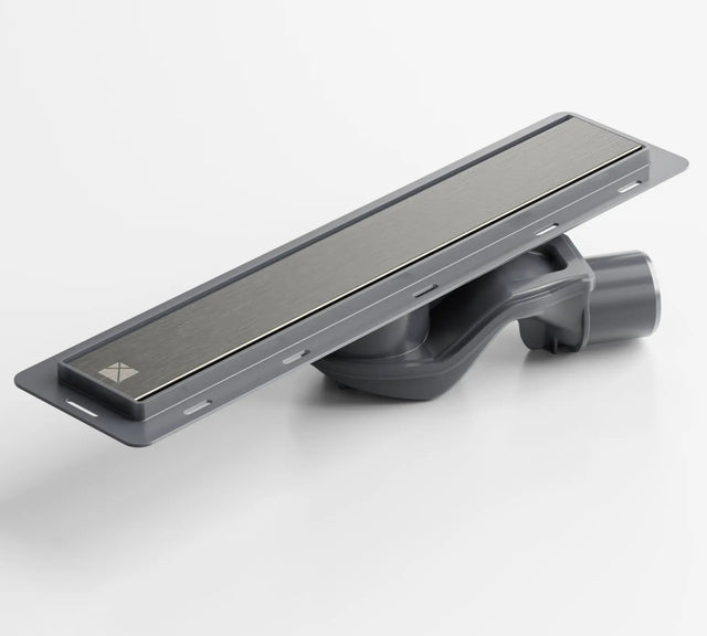 Lineare Duschablauf aus gebürstetem schwarzen Edelstahl