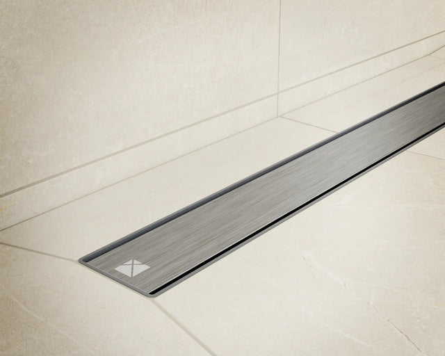 Lineare Duschablauf aus gebürstetem schwarzen Edelstahl