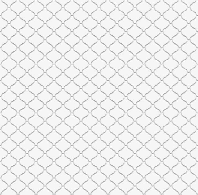 Ceramic mosaic on mesh for bathroom or kitchen 27.5 cm x 24.3 cm - White arabesque