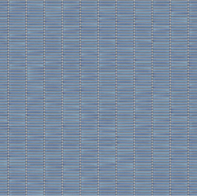 Mosaic on ceramic mesh for bathroom or kitchen 29.0 cm x 28.2 cm - Blue plain