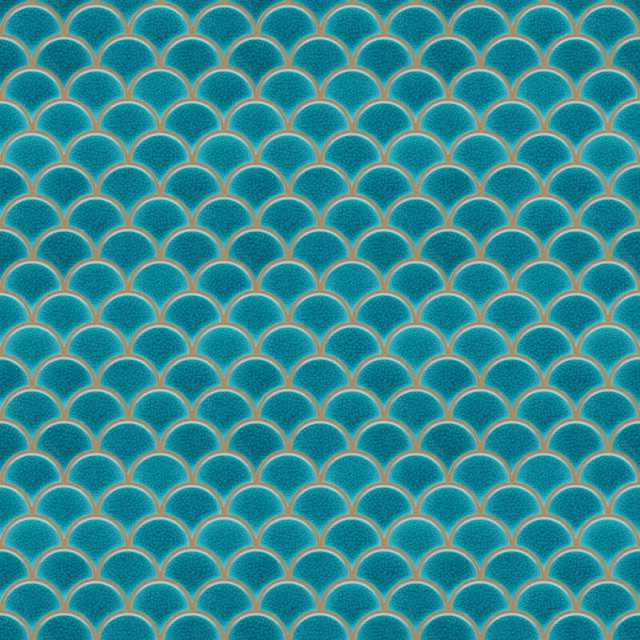 Ceramic mosaic on mesh for bathroom or kitchen 28.5 cm x 29.0 cm - Adriatic wave