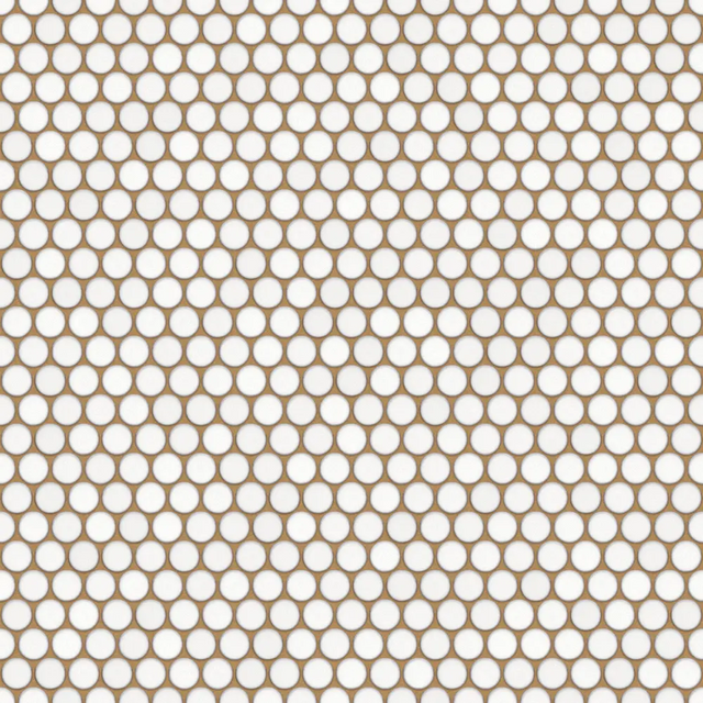 Mosaico in ceramica su rete per bagno o cucina 30.6 cm x 26.5 cm - White dots