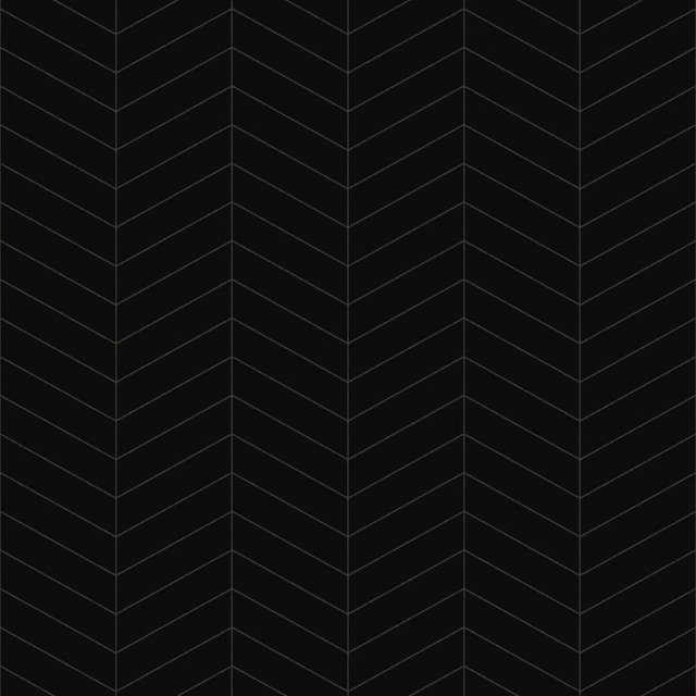 Ceramic mosaic on mesh for bathroom or kitchen 31.6 cm x 21.5 cm - Giant Black Chevron