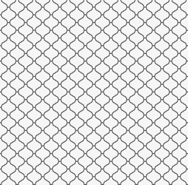 Ceramic mosaic on mesh for bathroom or kitchen 27.5 cm x 24.3 cm - White arabesque