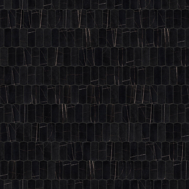 Mosaico in vetro su rete per bagno o cucina 29.7 cm x 28.8 cm - Caotic black