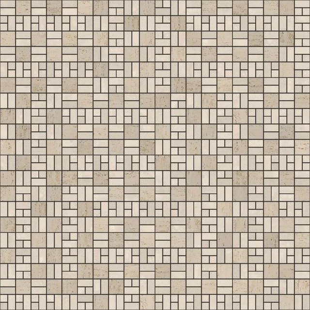 Natural stone mosaic on mesh, R11, for bathroom or kitchen 29.6 cm x 29.6 cm - Heart of stone