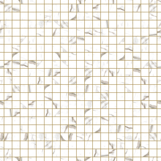 Mosaico de cerámica sobre malla para baño o cocina 30,5 cm x 30,5 cm - Marble Square