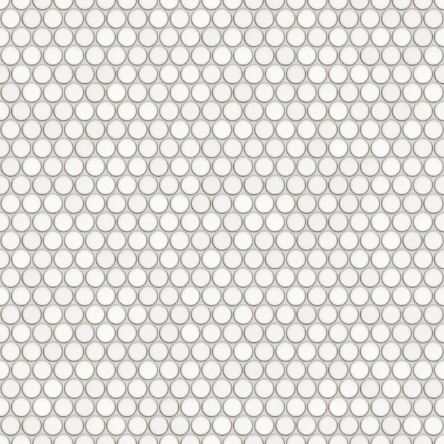 Mosaico in ceramica su rete per bagno o cucina 30.6 cm x 26.5 cm - White dots