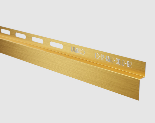 LC floor-mounted front shower profile in satin gold