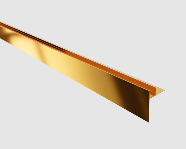 Left shiny gold LPSL glass profile for shower and floor