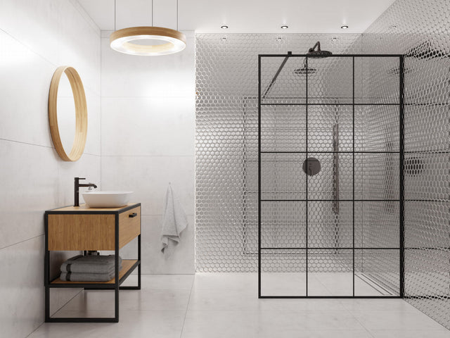 Mosaico in vetro su rete per bagno o cucina 25.5 cm x 24.7 cm - Liquid silver