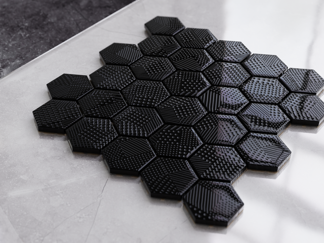 Mosaico in vetro su rete per bagno o cucina 25.5 cm x 24.7 cm - Crochet