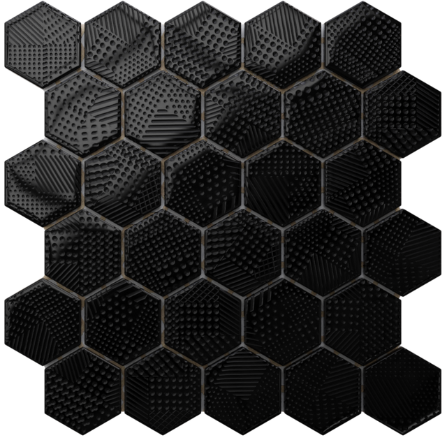 Mosaïque en verre sur filet pour salle de bain ou cuisine 25,5 cm x 24,7 cm - Crochet