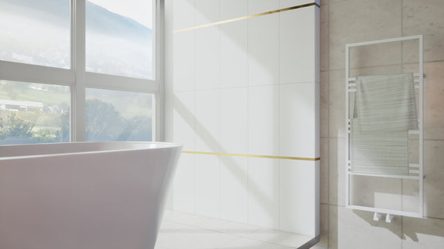 Baldosa rectificada para pared de uso interno 30 cm x 60 cm bicocción - Super White Mate - Esp. 9mm