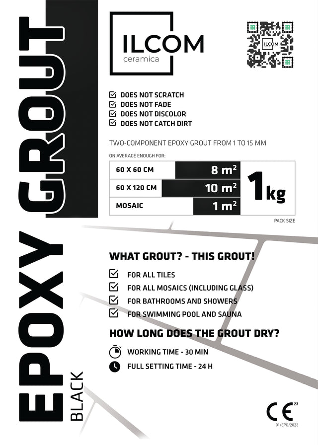 Zweikomponentiger Epoxidharz-Fugenmörtel für Fugen von 1 bis 15 mm - Schwarz