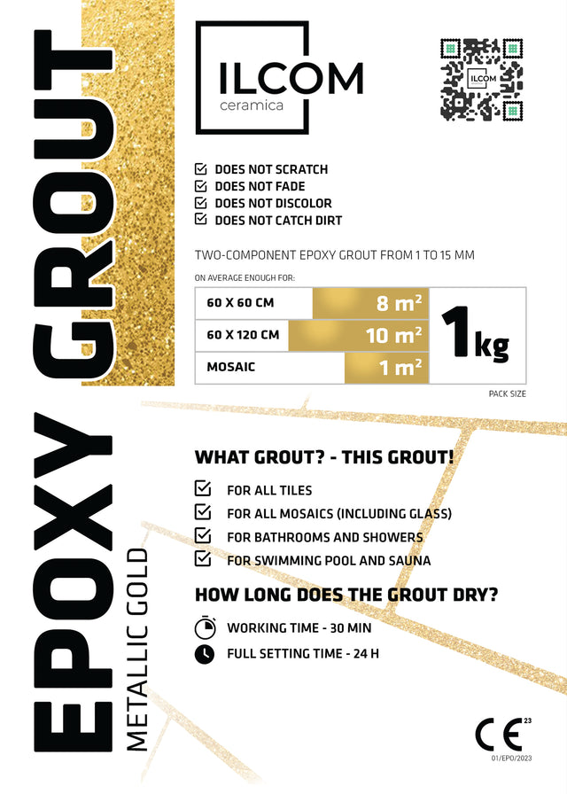 Zweikomponentiger Epoxidspachtel zur Fugenfüllung - Metallisches Gold