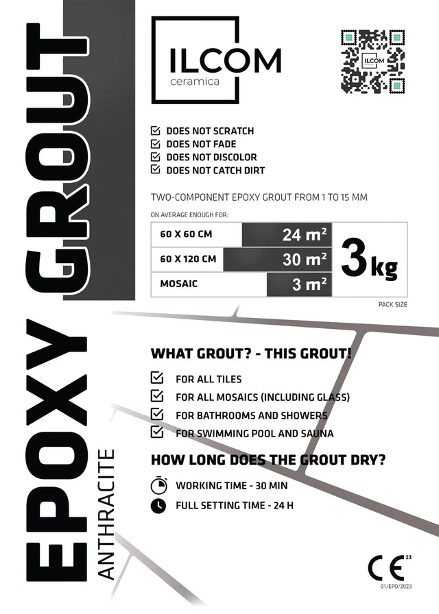 Zweikomponentiger Epoxidharz-Fugenmörtel für Fugen von 1 bis 15 mm - Anthrazit