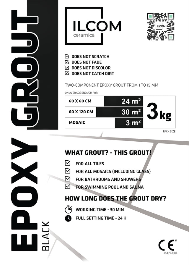 Zweikomponentiger Epoxidharz-Fugenmörtel für Fugen von 1 bis 15 mm - Schwarz