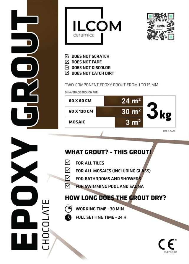 Stucco epossidico bicomponente per fughe da 1 a 15 mm - Cioccolato