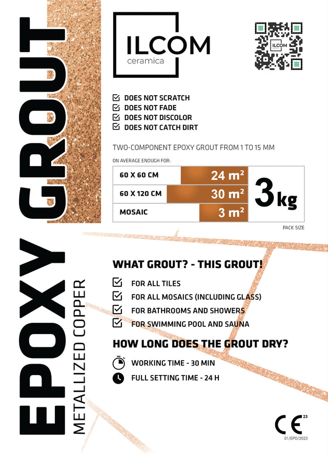 Two-component epoxy grout for joints from 1 to 15 mm - Metallic copper