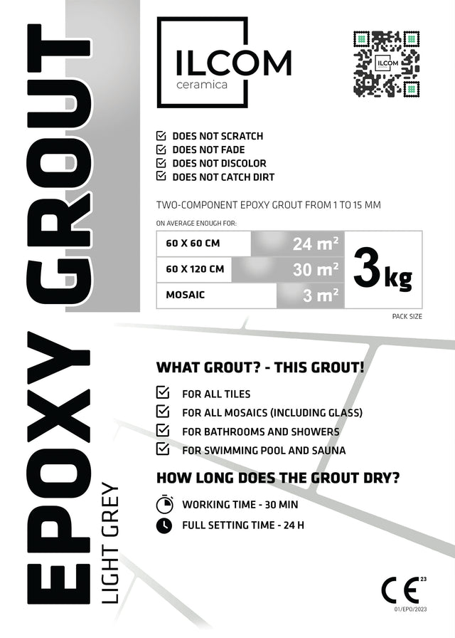 Two-component epoxy grout for joints from 1 to 15 mm - Light gray