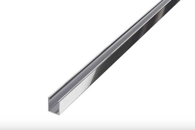 Profil LM fixation verre douche en acier inoxydable argent brillant