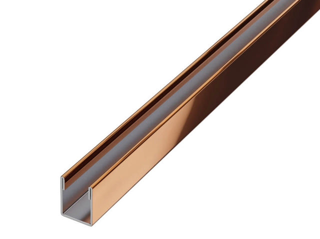LM profile shower glass fixing in polished copper stainless steel