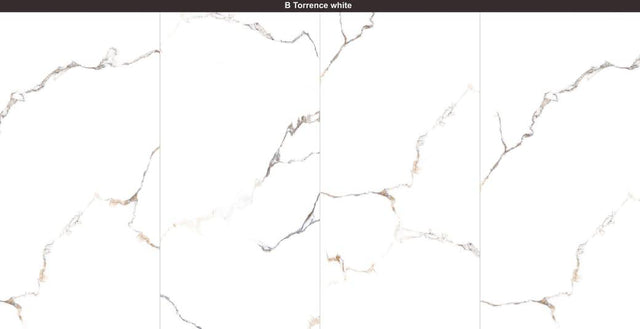 Carreau rectifié pour sol ou mur intérieur ou extérieur 60 cm x 120 cm - Torrence white