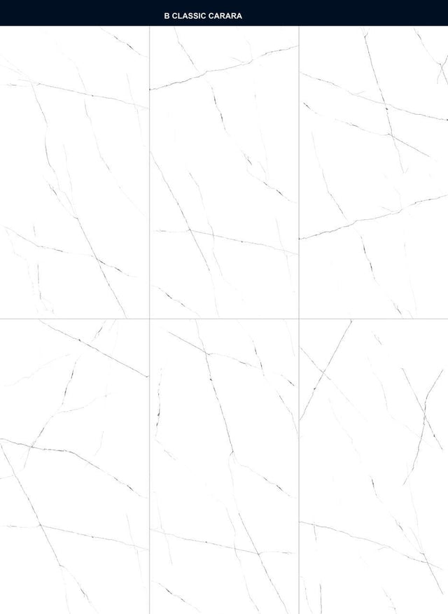 Baldosa rectificada para suelo o pared interior o exterior 60 cm x 120 cm - Classic carrara white