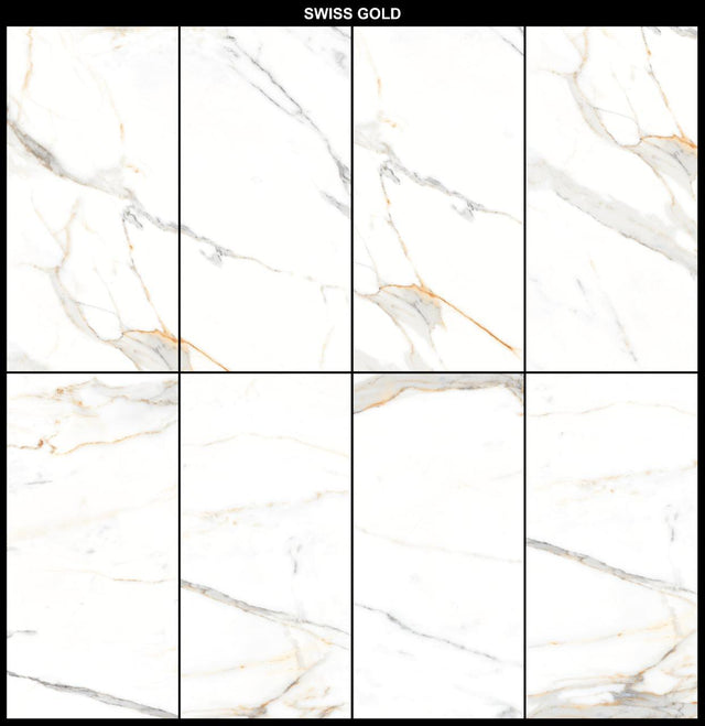 Rectified tile for internal or external floor or wall 60 cm x 120 cm - Swiss Gold