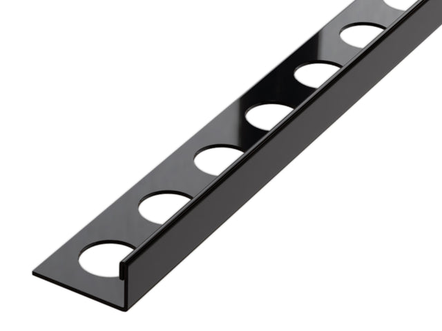 J-shaped decorative profile in stainless steel - glossy black