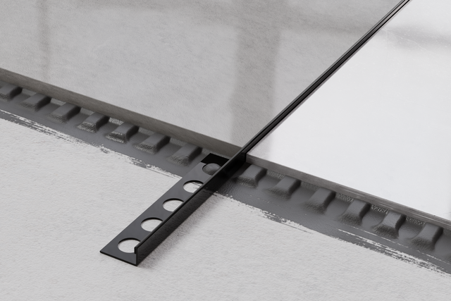 Profilé décoratif en J d'angle en acier inoxydable - noir brillant