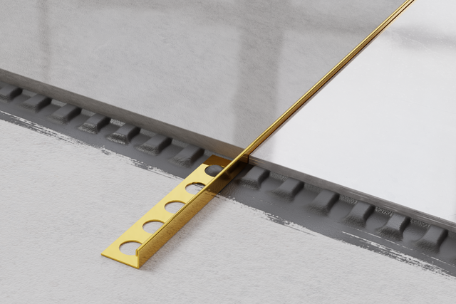 Profil décoratif en J d'angle en acier inoxydable - or brillant