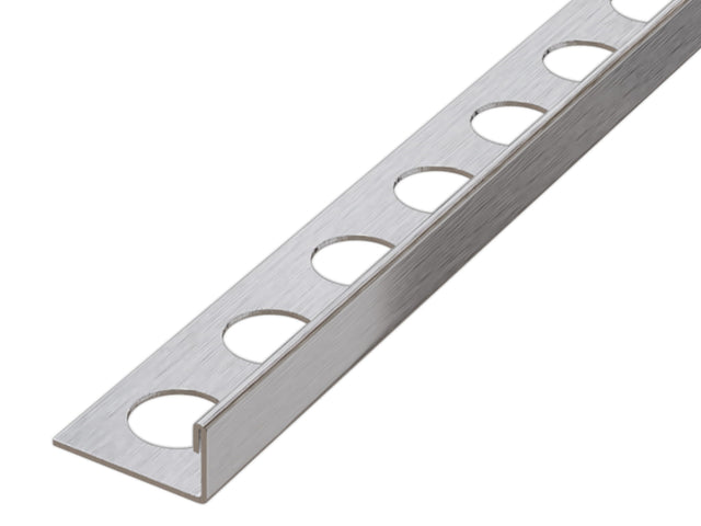 Profilo decorativo J angolare in acciaio inossidabile - argento satinato