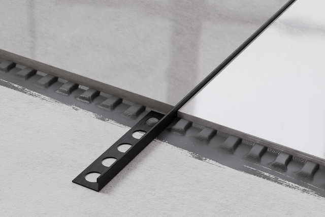 Profil décoratif en J d'angle en acier inoxydable - noir satiné