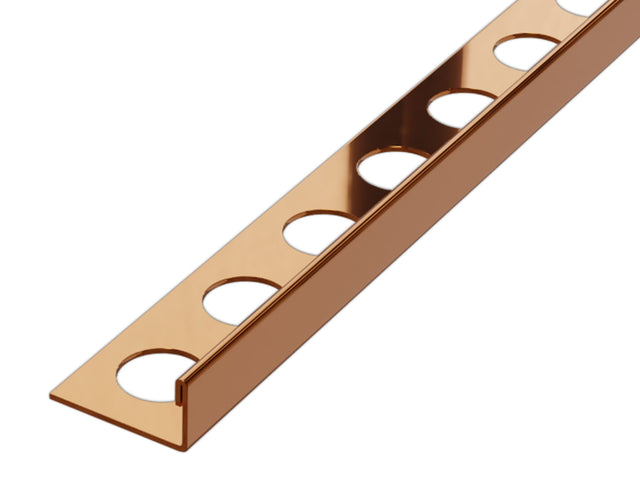 J-shaped decorative profile in stainless steel - polished copper