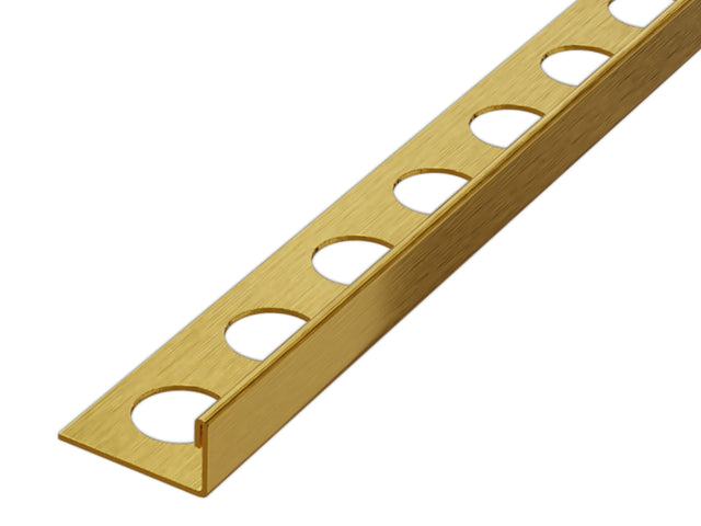 Profilo decorativo J angolare in acciaio inossidabile - oro satinato